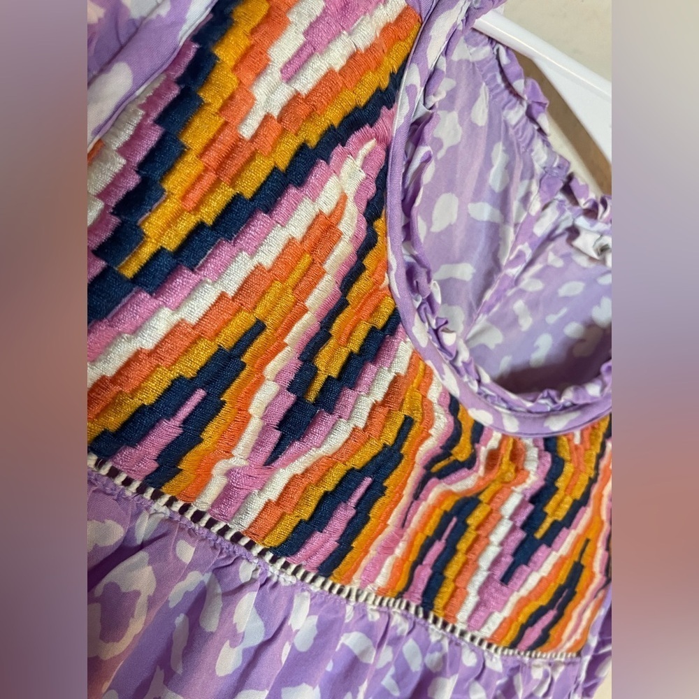 THML Multicolor Embroidered Ruffle Sleeve Blouse - Picture 6 of 7